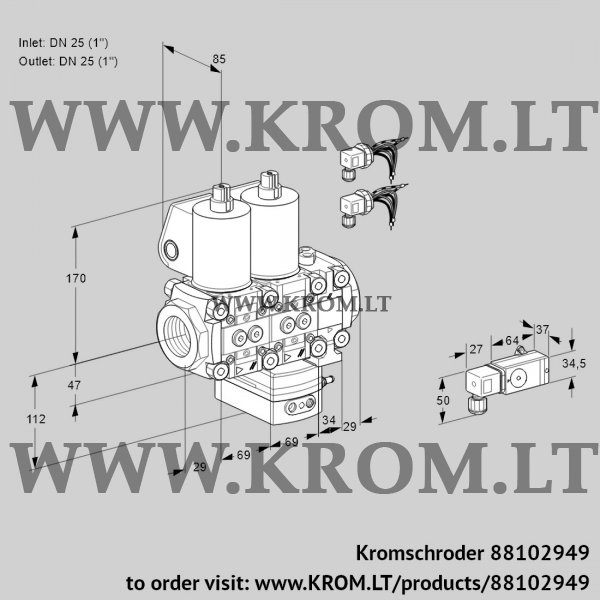 Kromschroder VCG 2E25R/25R05NGEVWL6/PP3-/2--3, 88102949 air/gas ratio control, 88102949