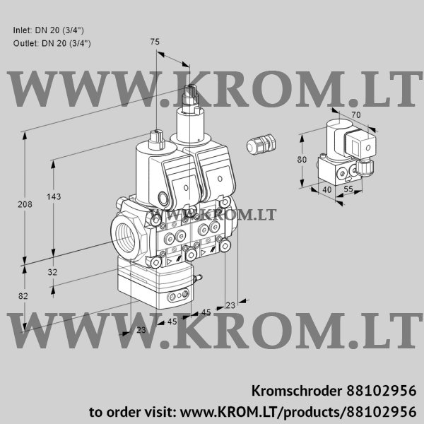 Kromschroder VCD 1E20R/20R05D-50LWR/PPPP/PPBY, 88102956 pressure regulator, 88102956