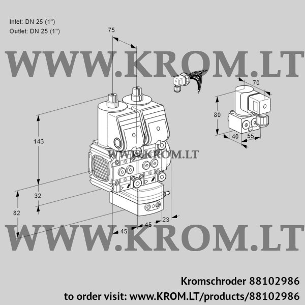 Kromschroder VCG 1E25R/25R05FNGEWR/PPPP/PPBY, 88102986 air/gas ratio control, 88102986