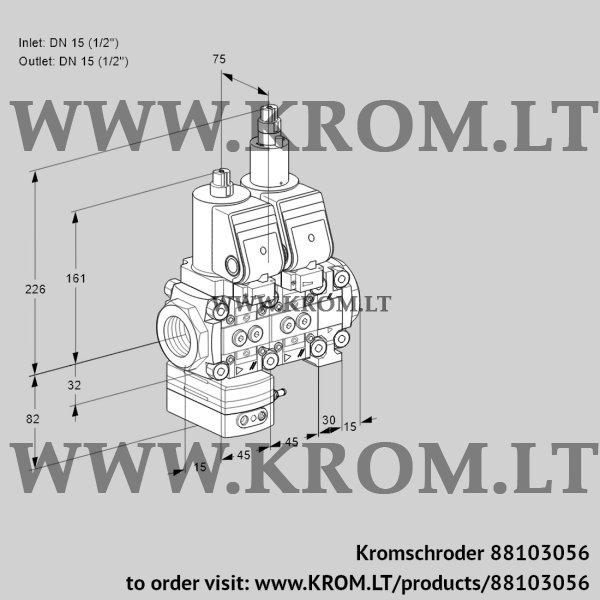 Kromschroder VCG 1T15N/15N05GALVQSR/PPPP/PPPP, 88103056 air/gas ratio control, 88103056