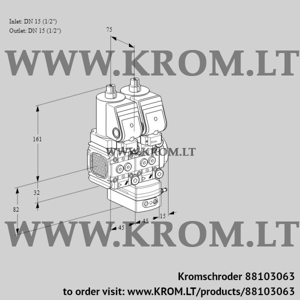 Kromschroder VCD 1T15N/15N05FND-50QSR/PPPP/PPPP, 88103063 pressure regulator, 88103063