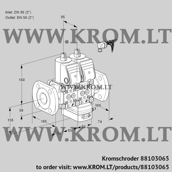 Kromschroder VCG 3E50F/50F05NGEWR/PPPP/PPPP, 88103065 air/gas ratio control, 88103065