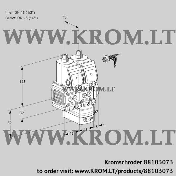 Kromschroder VCG 1E15R/15R05FNGEWR/PPPP/PPPP, 88103073 air/gas ratio control, 88103073