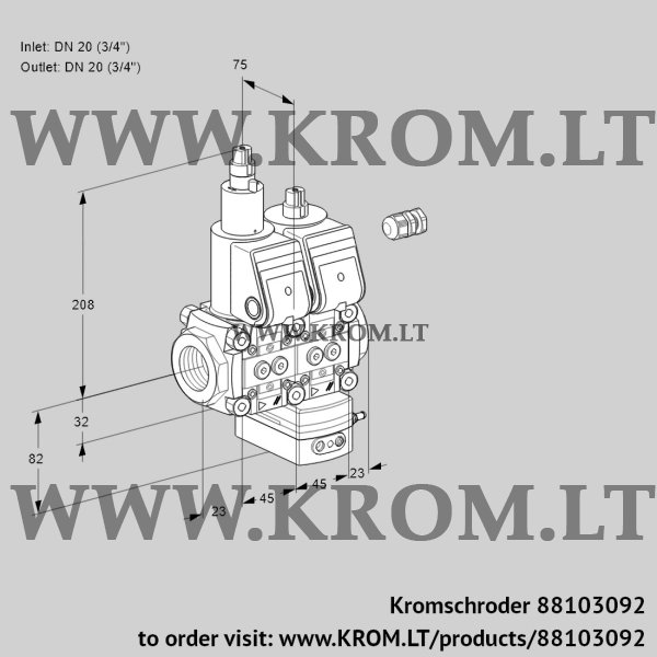 Kromschroder VCD 1E20R/20R05LD-100WR/PPPP/PPPP, 88103092 pressure regulator, 88103092