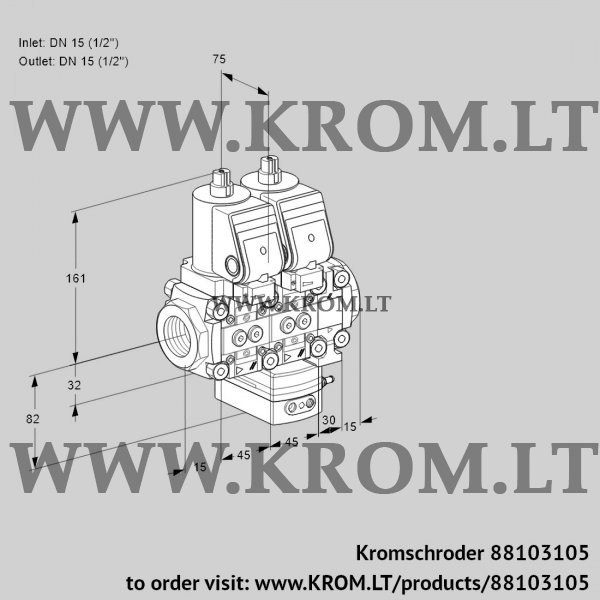 Kromschroder VCG 1T15N/15N05NGAVQGR/PPPP/PPPP, 88103105 air/gas ratio control, 88103105