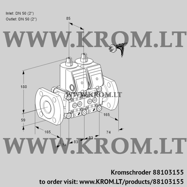 Kromschroder VCS 3E50F/50F05NNWR/PPPP/PPPP, 88103155 double solenoid valve, 88103155