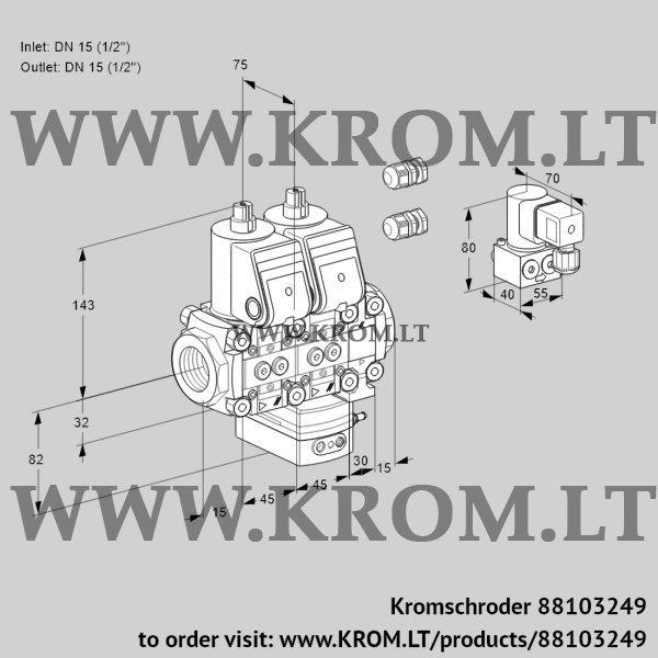 Kromschroder VCG 1E15R/15R05NGKVWR3/PPPP/MMBY, 88103249 air/gas ratio control, 88103249