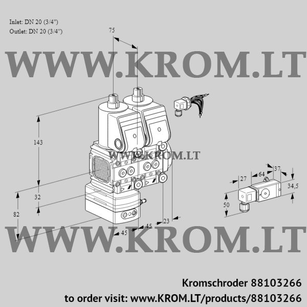 Kromschroder VCD 1E20R/20R05FD-50NWR/2-PP/PPPP, 88103266 pressure regulator, 88103266