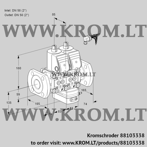 Kromschroder VCV 3E50F/50F05NVKWR/PPPP/PPPP, 88103338 air/gas ratio control, 88103338