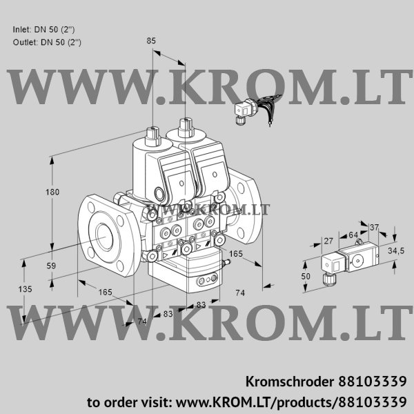 Kromschroder VCV 3E50F/50F05NVKWR/2-PP/PPPP, 88103339 air/gas ratio control, 88103339