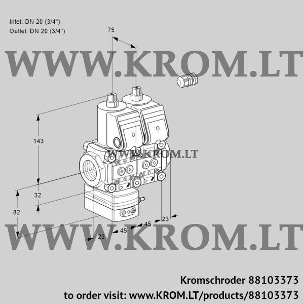 Kromschroder VCG 1E20R/20R05GNNWR/PPPP/PPPP, 88103373 air/gas ratio control, 88103373