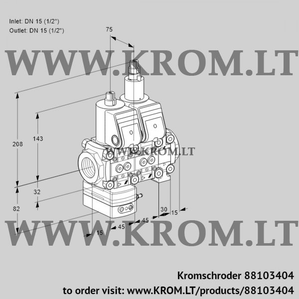 Kromschroder VCG 1T15N/15N05GALVQR/PPPP/PPPP, 88103404 air/gas ratio control, 88103404