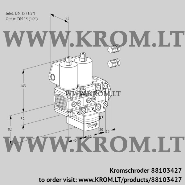 Kromschroder VCD 1E15R/15R05FND-100VWL3/PPPP/PPPP, 88103427 pressure regulator, 88103427