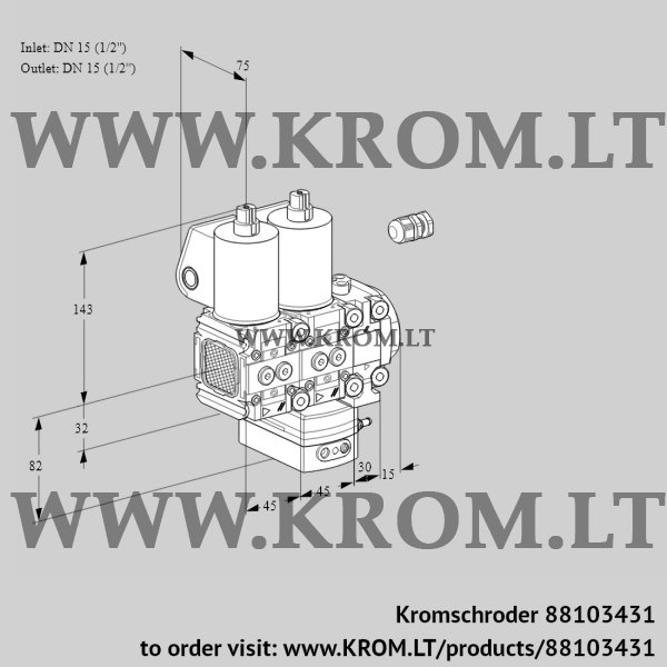 Kromschroder VCD 1E15R/15R05FND-100VWL/PPPP/PPPP, 88103431 pressure regulator, 88103431