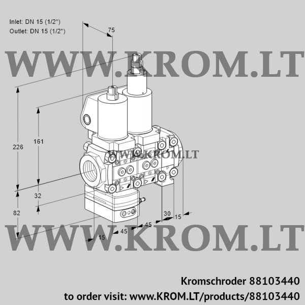 Kromschroder VCG 1T15N/15N05GALVQGL/PPPP/PPPP, 88103440 air/gas ratio control, 88103440