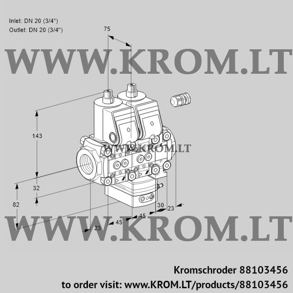 Kromschroder VCG 1E20R/20R05NGEVWR/PPPP/PPPP, 88103456 air/gas ratio control, 88103456