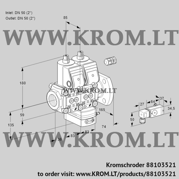 Kromschroder VCD 3E50R/50F05ND-100WR/2-PP/PPPP, 88103521 pressure regulator, 88103521