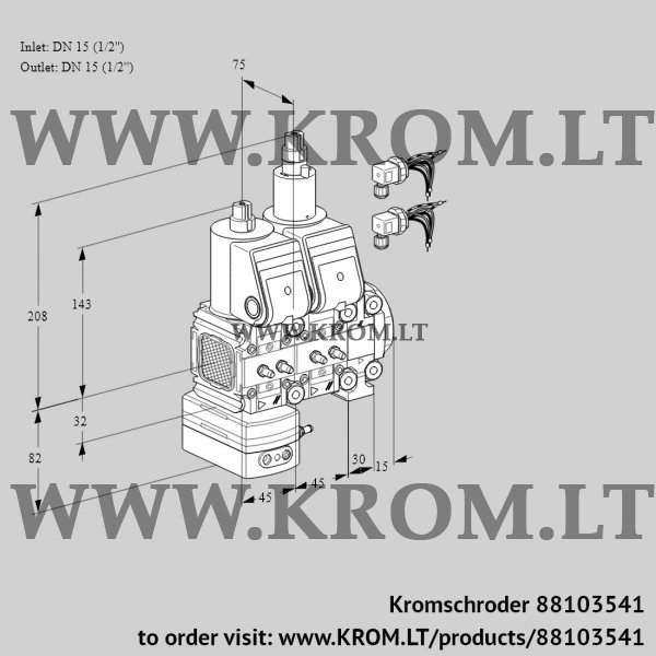 Kromschroder VCG 1E15R/15R05FGELVWR6/MMMM/PPPP, 88103541 air/gas ratio control, 88103541