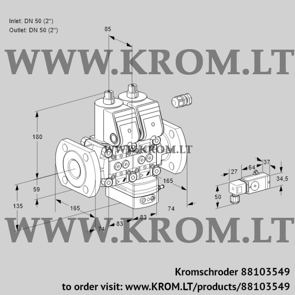 Kromschroder VCD 3E50F/50F05ND-100WR/PPPP/2-PP, 88103549 pressure regulator, 88103549