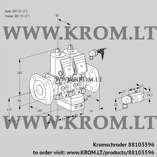 Kromschroder VCD 3E50F/50F05ND-100WR/PPPP/2-PP, 88103596 pressure regulator, 88103596