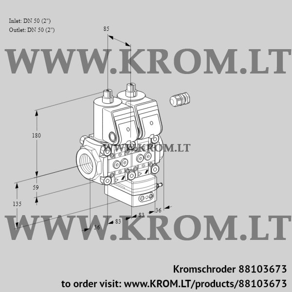 Kromschroder VCD 3E50R/50R05ND-100WR/PPPP/PPPP, 88103673 pressure regulator, 88103673