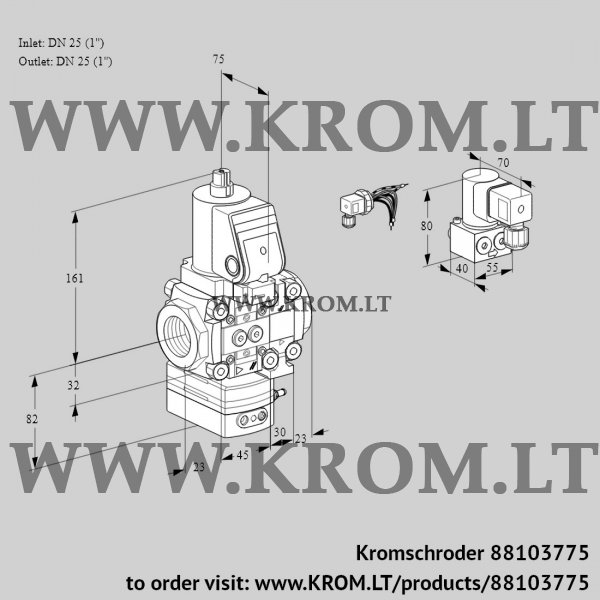 Kromschroder VAG 1E25R/25R05GEVWSR/PP/BY, 88103775 air/gas ratio control, 88103775