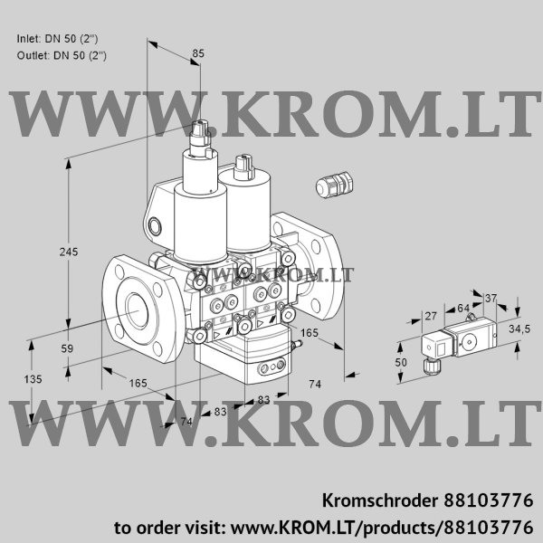 Kromschroder VCV 3E50F/50F05LVKWL/MM-3/PP3-, 88103776 air/gas ratio control, 88103776