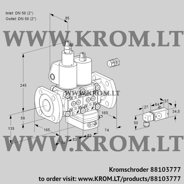 Kromschroder VCV 3E50F/50F05LVKWL/MM-4/PP3-, 88103777 air/gas ratio control, 88103777