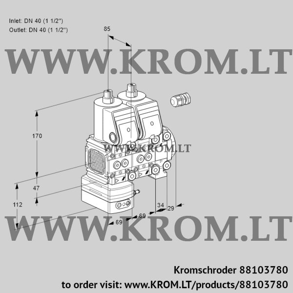 Kromschroder VCD 2E40R/40R05FD-100NVWR/PPPP/PPPP, 88103780 pressure regulator, 88103780