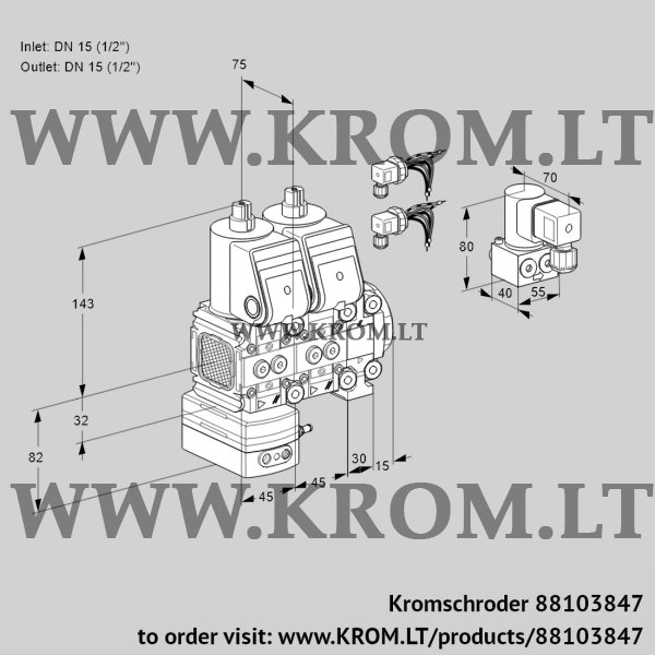 Kromschroder VCD 1E15R/15R05FD-25NVWR6/PPPP/PPBY, 88103847 pressure regulator, 88103847