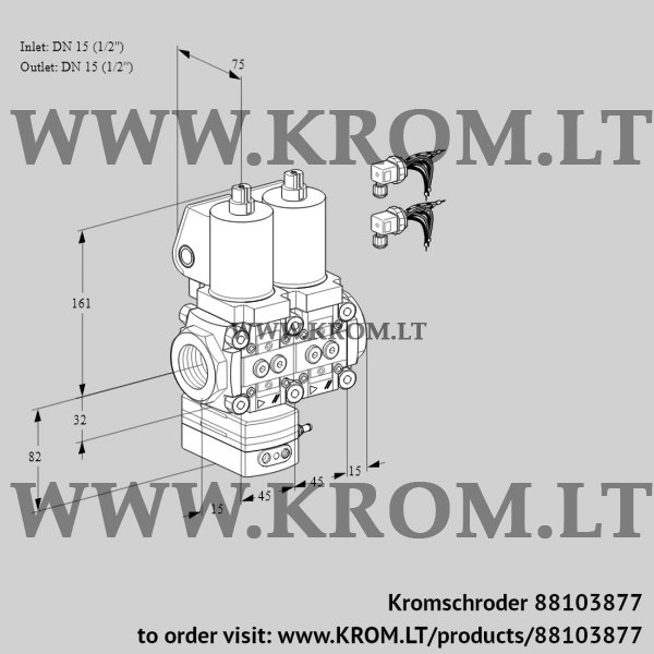 Kromschroder VCD 1E15R/15R05D-100NWSL8/PPPP/PPPP, 88103877 pressure regulator, 88103877