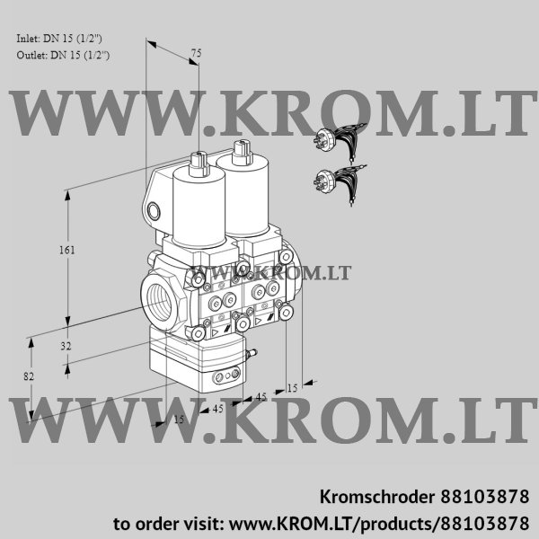 Kromschroder VCD 1E15R/15R05D-100NWSL7/PPPP/PPPP, 88103878 pressure regulator, 88103878