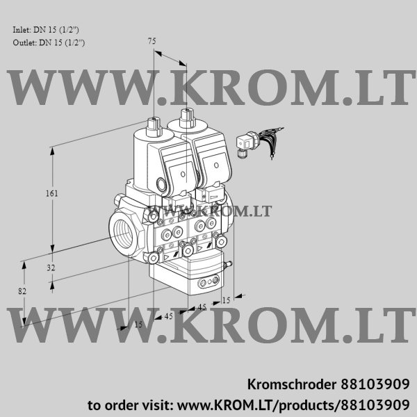 Kromschroder VCD 1E15R/15R05ND-50WGR/PPPP/PPPP, 88103909 pressure regulator, 88103909