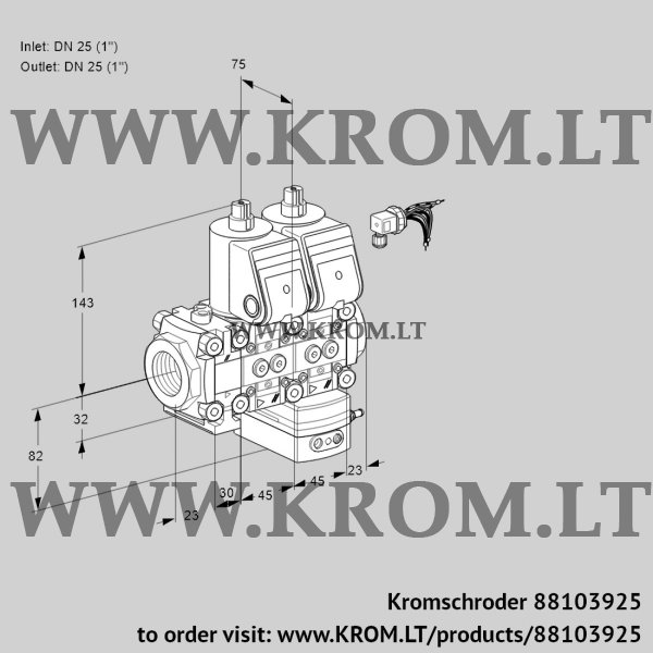 Kromschroder VCV 1E25R/25R05F2NVKWR/PPPP/PPPP, 88103925 air/gas ratio control, 88103925