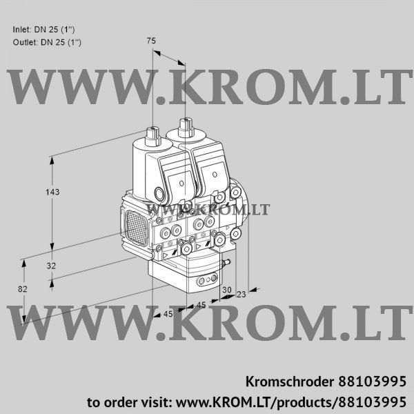 Kromschroder VCG 1T25N/25N05FNGKVQR/PPPP/PPPP, 88103995 air/gas ratio control, 88103995