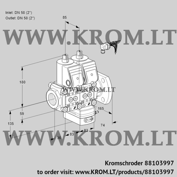 Kromschroder VCG 3E50R/50F05NGNKR/PPPP/PPPP, 88103997 air/gas ratio control, 88103997