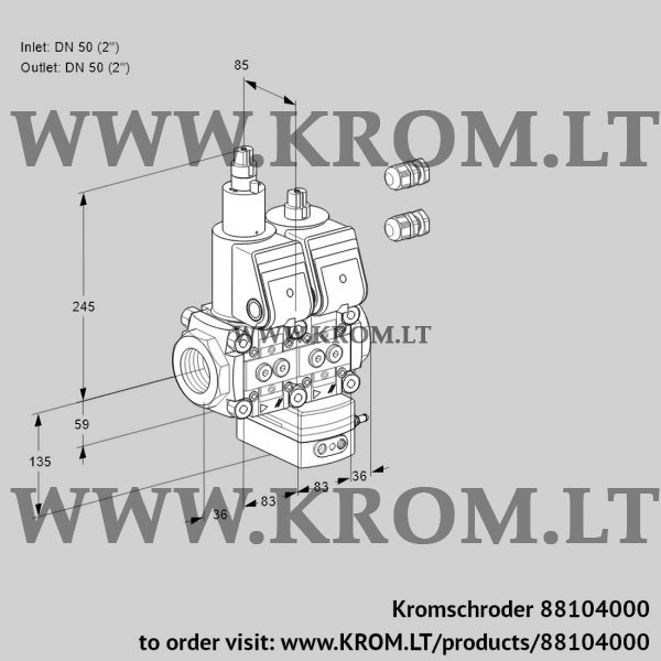 Kromschroder VCH 3E50R/50R05LHEWR3/PPPP/PPPP, 88104000 flow rate regulator, 88104000
