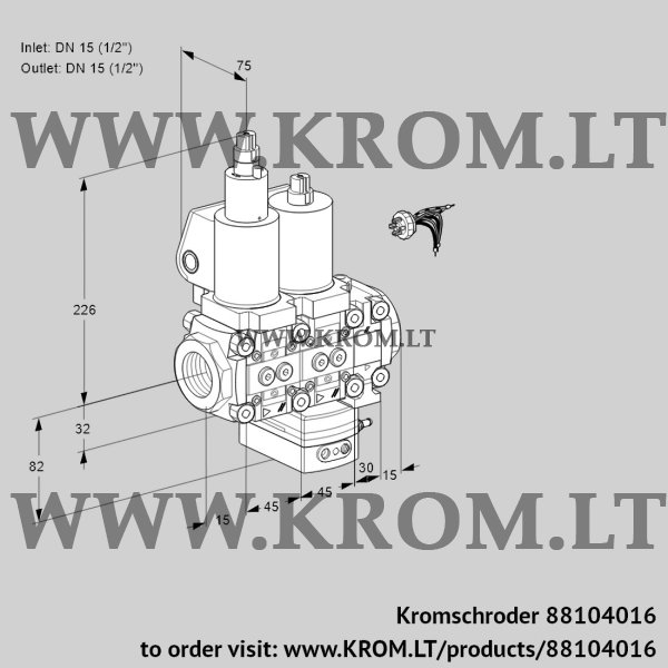 Kromschroder VCH 1E15R/15R05LHEVQSL/PPPP/PPPP, 88104016 flow rate regulator, 88104016