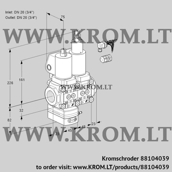 Kromschroder VCD 1E20R/20R05D-100LWSL3/PPPP/PPPP, 88104039 pressure regulator, 88104039