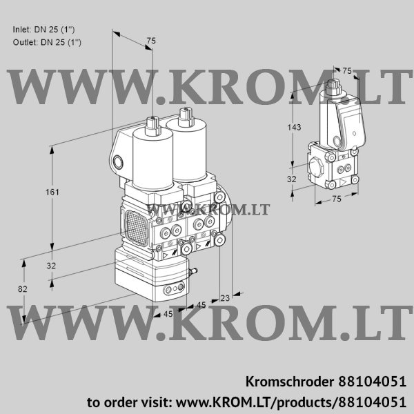 Kromschroder VCD 1T25N/25N05FD-50NKGL/PPZS/PPPP, 88104051 pressure regulator, 88104051