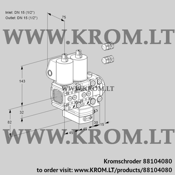 Kromschroder VCD 1E15R/15R05FND-100VWL3/PPPP/PPPP, 88104080 pressure regulator, 88104080