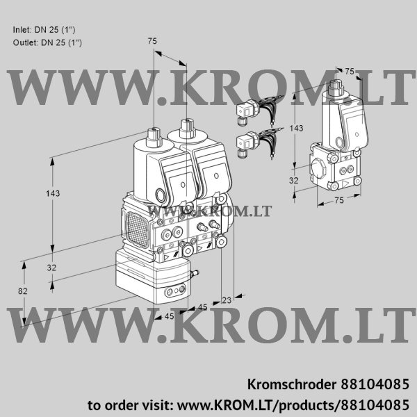 Kromschroder VCD 1E25R/25R05FD-25NWR6/PPMM/PPZS, 88104085 pressure regulator, 88104085