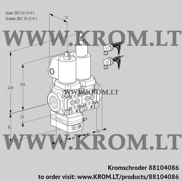 Kromschroder VCD 1E20R/20R05D-100LWSL8/PPPP/PPPP, 88104086 pressure regulator, 88104086