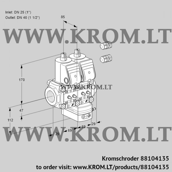 Kromschroder VCG 2E25R/40R05NGEWR3/MMMM/MMMM, 88104135 air/gas ratio control, 88104135