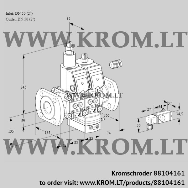 Kromschroder VCD 3E50F/50F05LD-25WR/2--3/PPPP, 88104161 pressure regulator, 88104161