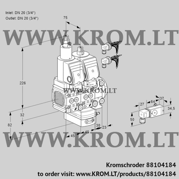 Kromschroder VCG 1E20R/20R05FLGEO12WSR8/3--3/PPPP, 88104184 air/gas ratio control, 88104184