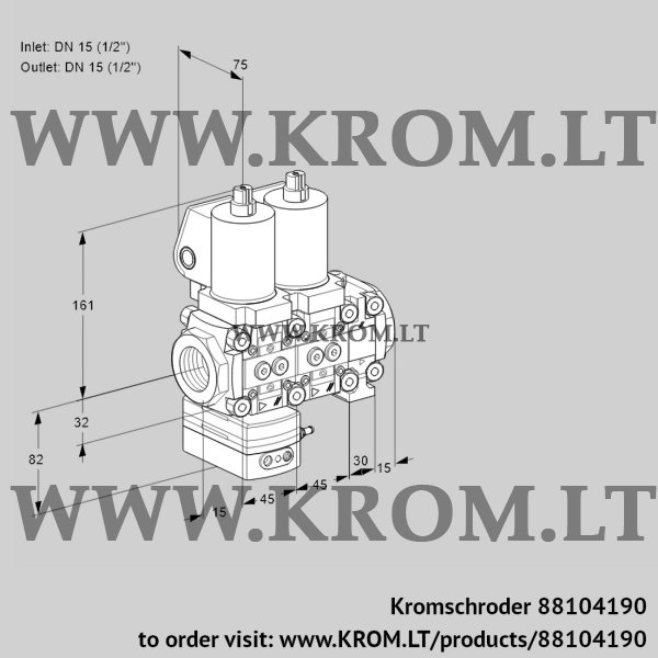 Kromschroder VCG 1T15N/15N05GANVQSL/PPPP/PPPP, 88104190 air/gas ratio control, 88104190