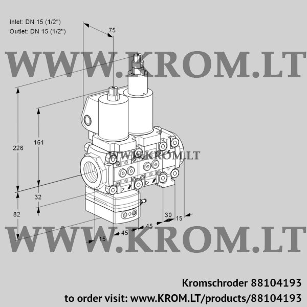 Kromschroder VCG 1T15N/15N05GALVQSL/PPPP/PPPP, 88104193 air/gas ratio control, 88104193