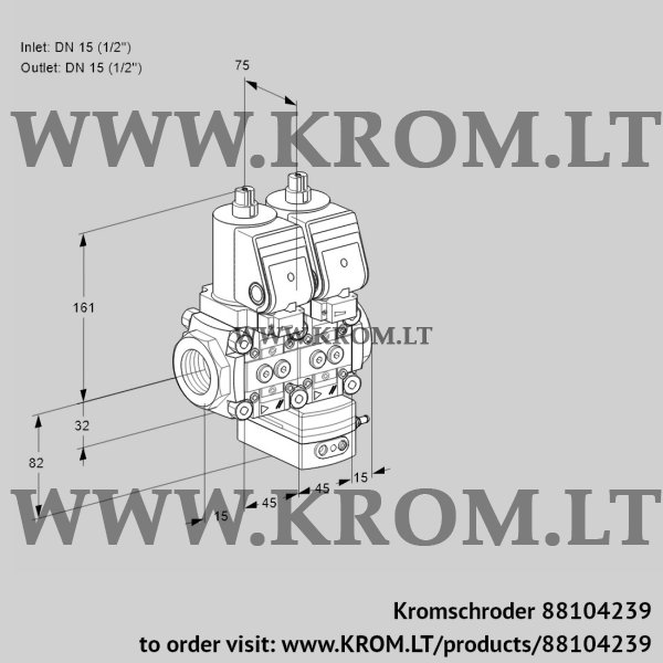 Kromschroder VCD 1T15N/15N05ND-100QSR/PPPP/PPPP, 88104239 pressure regulator, 88104239