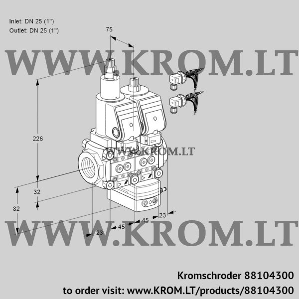 Kromschroder VCH 1E25R/25R05LHEWSR8/PPPP/PPPP, 88104300 flow rate regulator, 88104300